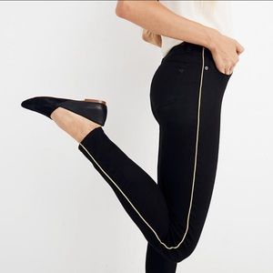 NWT Madewell 10” rise skinny jeans w/ gold piping
